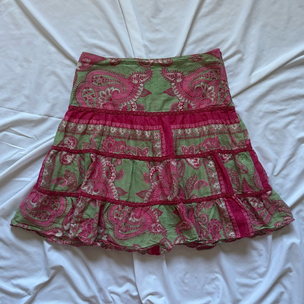 SOLD!! Marciano pink paisley fairy midi skirt